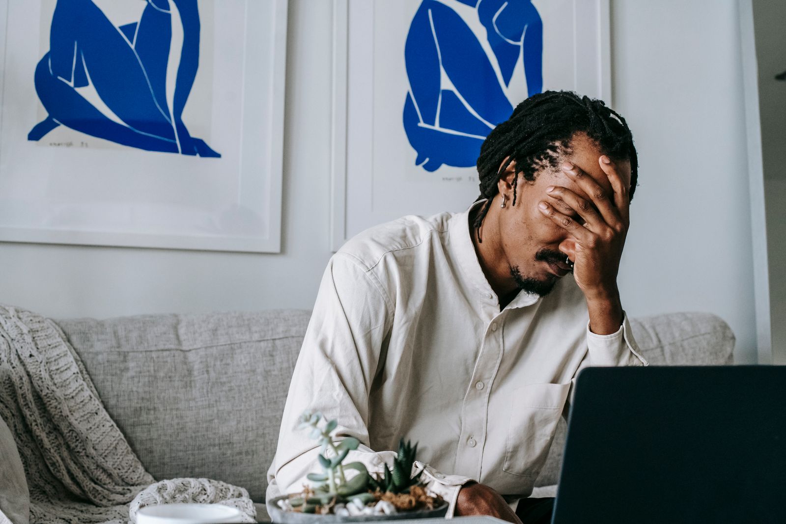 Stressed employee at a workplace