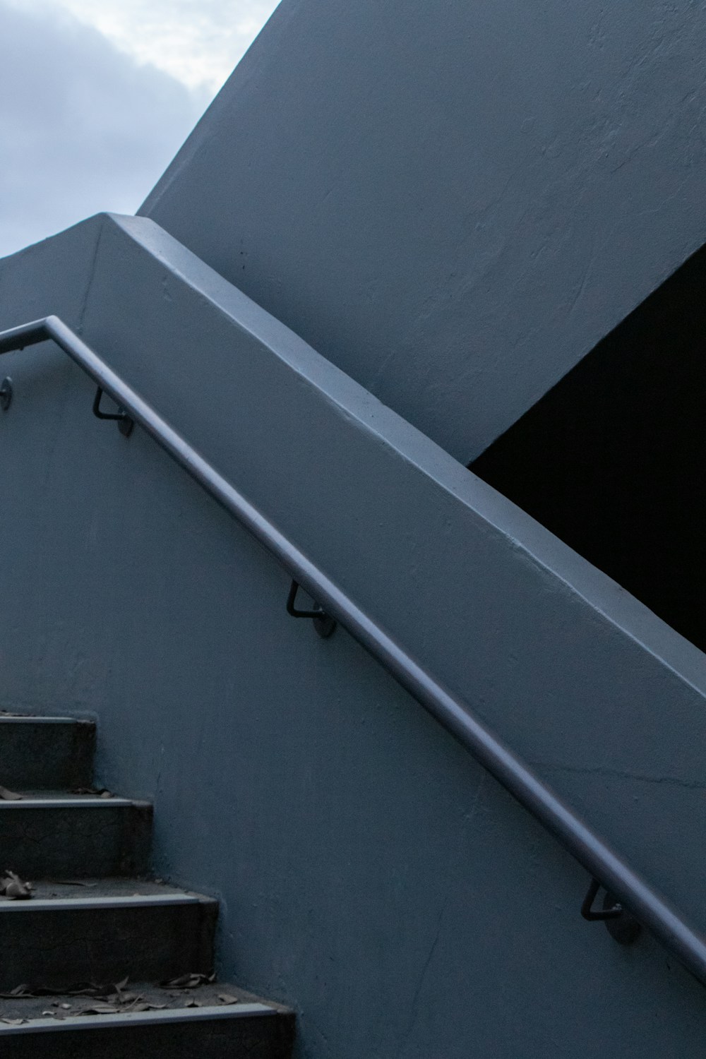 Outdoor steps and a handrail