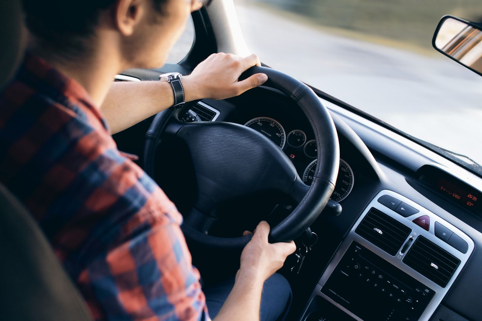 Rideshare driver at the wheel