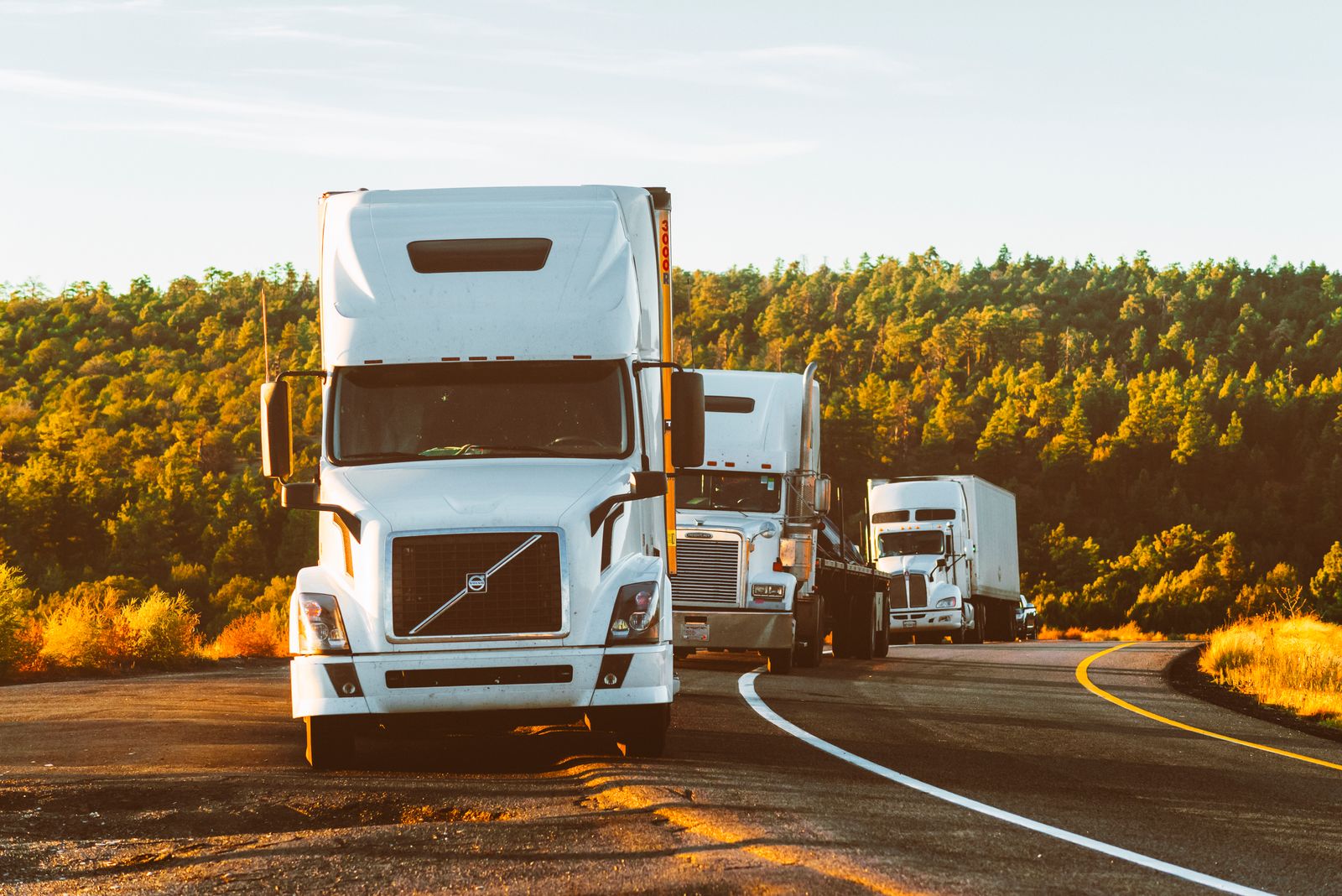 Commercial semi truck on a highway